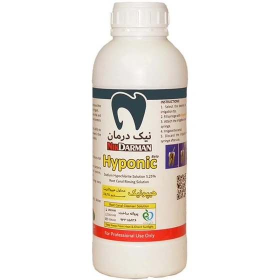 محلول هیپوکلریت سدیم یک لیتری نیک درمان Hyponic 5.25% Mega محلول هیپوکلریت سدیم یک لیتری نیک درمان Hyponic 5.25% Mega