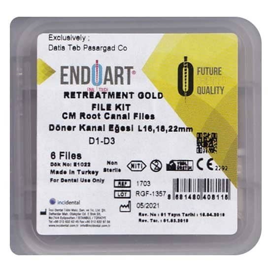 فایل روتاری اندوآرت مدل گلد ریتریتمنت ENDOART Retreatment Gold فایل روتاری اندوآرت مدل گلد ریتریتمنت ENDOART Retreatment Gold