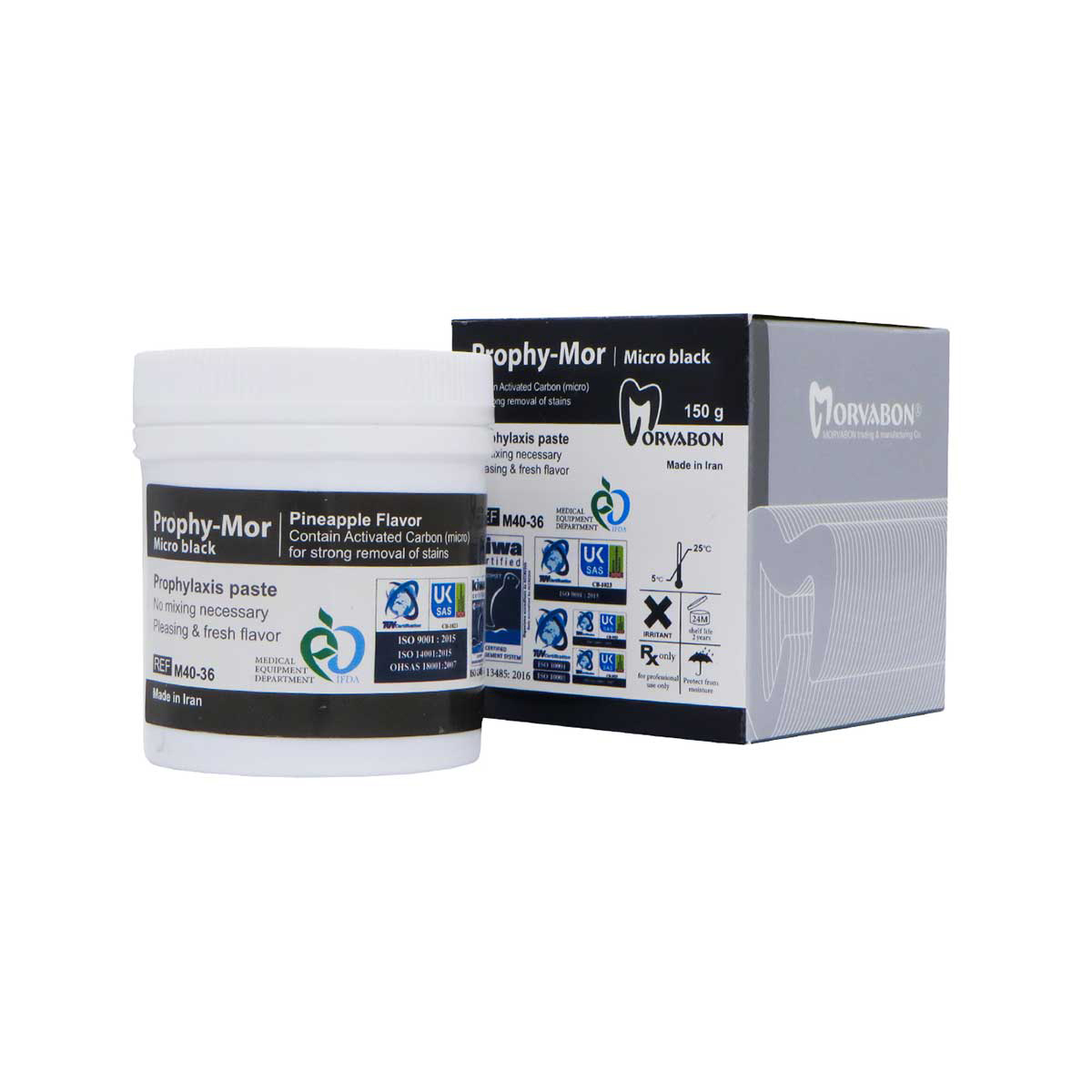 خمیر جرمگیری میکروبلک 150 گرمی برند Morvabon خمیر جرمگیری میکروبلک 150 گرمی برند Morvabon