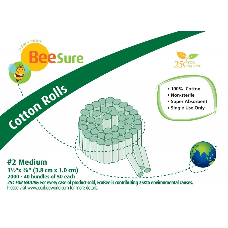 رول پنبه - BeeSure - Cotton Rolls رول پنبه - BeeSure - Cotton Rolls