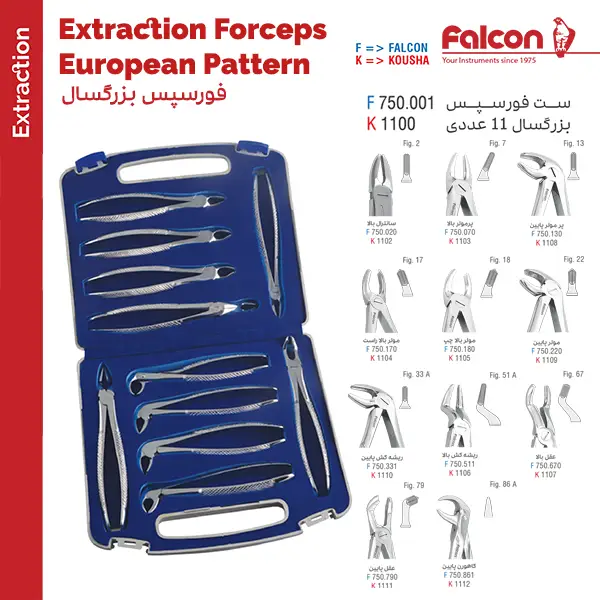 ست فورسپس بزرگسال 11 عددی فالکن ست فورسپس بزرگسال 11 عددی فالکن