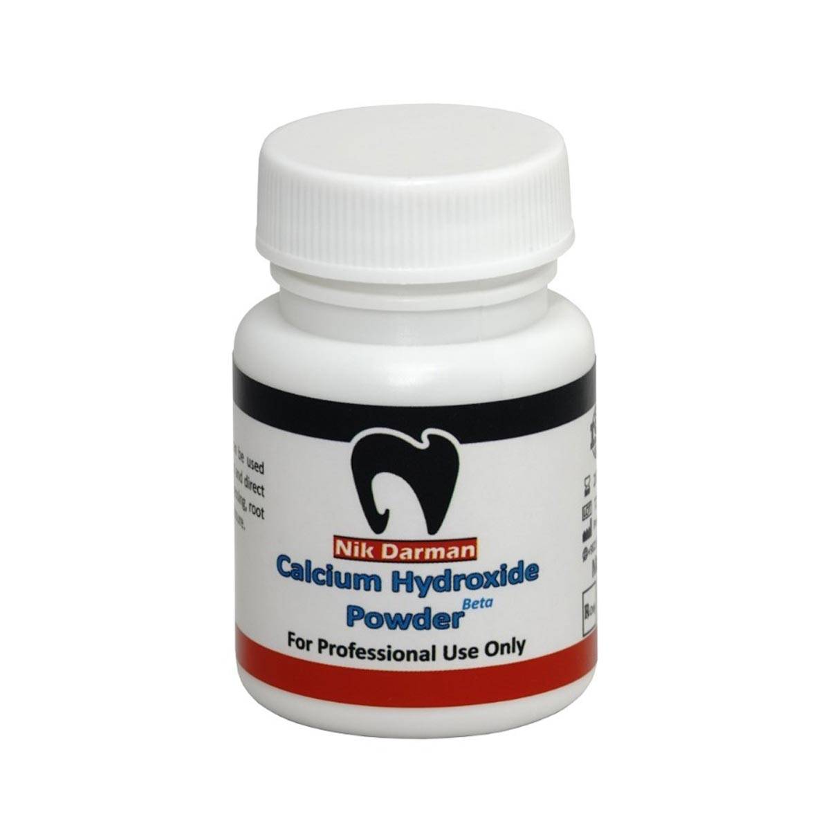 Calsium-Hydroxide-powder.jpg پودر کلسیم هیدروکساید ۲۵ گرمی - Calcium Hydroxide powder - کلسیم هیدروکساید نیک درمان - Calcium Hydroxide powder - تجهیزات دندانپزشکی