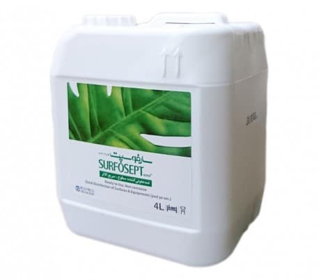 محلول ضدعفونی کننده سطوح Surfosept Quick Plus چهار لیتری - رضا راد محلول ضدعفونی کننده سارفوسپت کوییک پلاس ۴ لیتری SURFOSEPT QUICK - خرید و قیمت سارفوسپت کوییک پلاس 4 لیتری - خرید محلول Surfosept Quick Plus