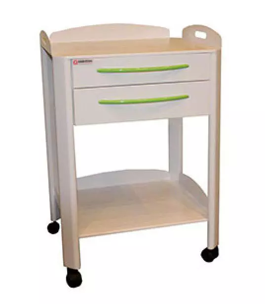 ترالی مدل TA2 - نوید اکباتان - ترالی TA2 دارای دو طبقه، دستگیره فلزی، باکس کشو با ریل ساچمه ای، چرخ نشکن و رنگ الکترواستاتیک پودری در ابعاد کوچک است - فروشگاه آنلاین تجهیزات دندانپزشکی و پزشکی