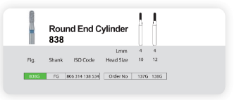 فرز الماسی مدل استوانه ای ته گرد توربین Sani - تجهیزات دندانپزشکی دیجی سرنگ پلاس