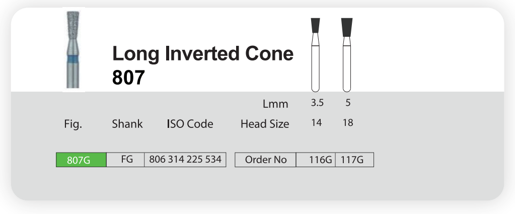 فرز الماسی مدل مخروطی معکوس توربین 5 عددی Dental Diamond Burs Pear 808 برند Sani