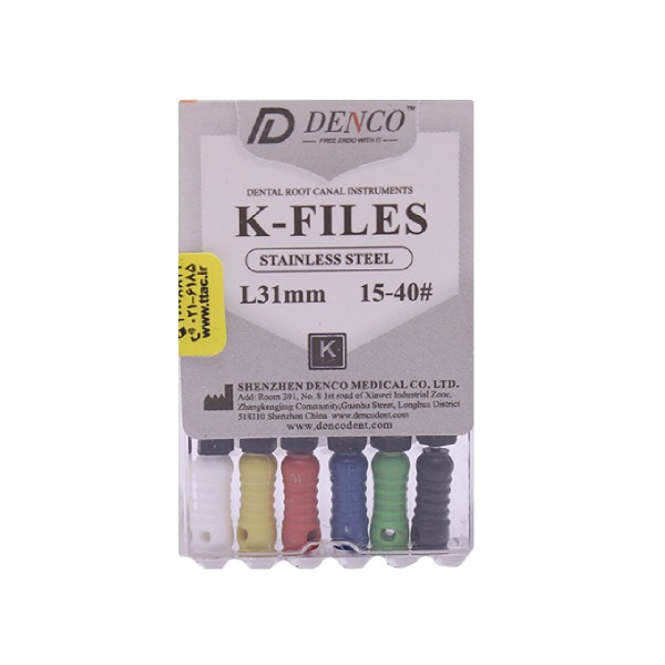 K فایل طول 31 Denco - قیمت و خرید K فایل طول 31 Denco - خرید انواع K فایل Denco - فروش فایل دستی - تجهیزات دندانپزشکی دیجی سرنگ پلاس - دیجی سرنگ پلاس